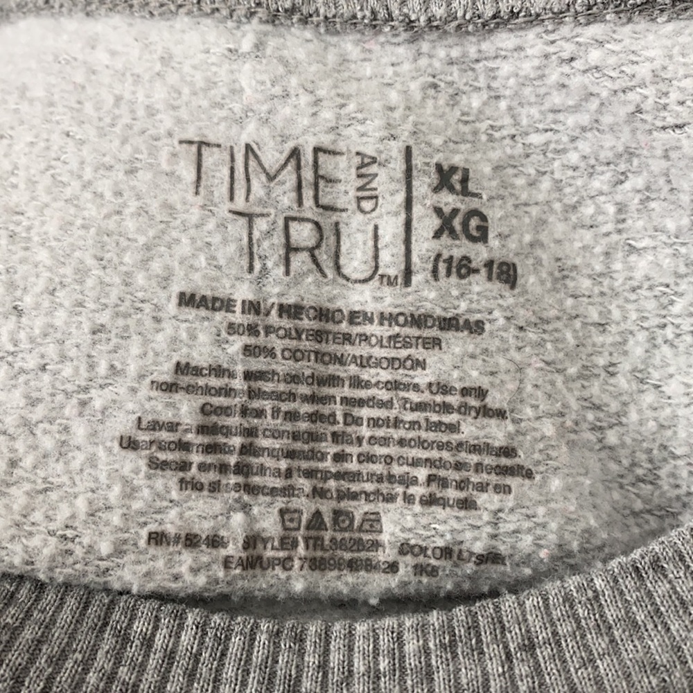 Time & Tru XL sweatshirt Gray - Picture 5 of 8